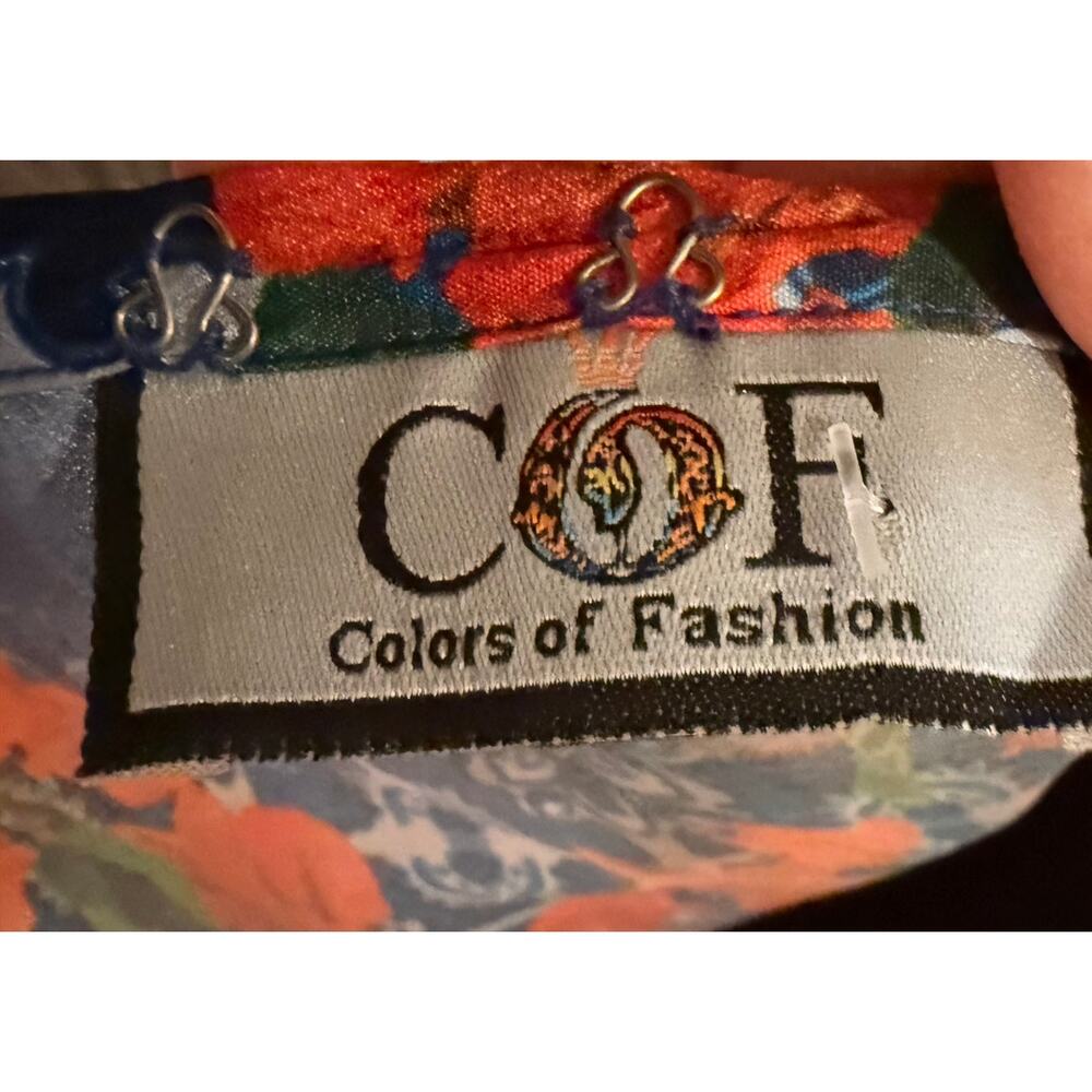 COF Colors of Fashion Floral Halter Maxi Dress Open Back High Low Hem One Size - Picture 4 of 4